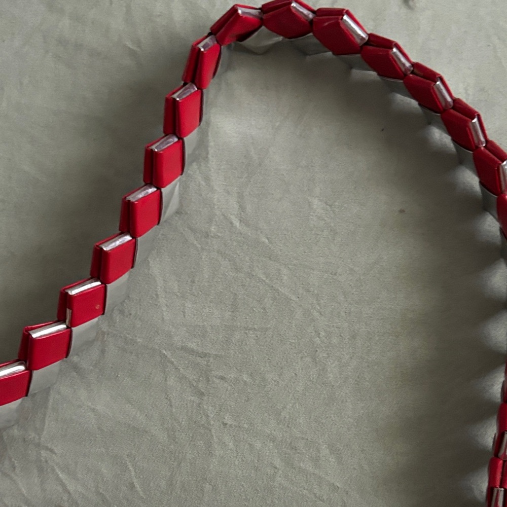 Red and Silver Woven Shoulder Bag - Picture 4 of 4